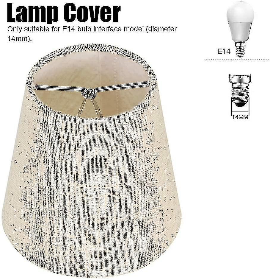 6pcs Lamp Shades Wall Lamp Chandelier Clip On Lampshade E14 Screw Linen Small Lamp Shades For Table