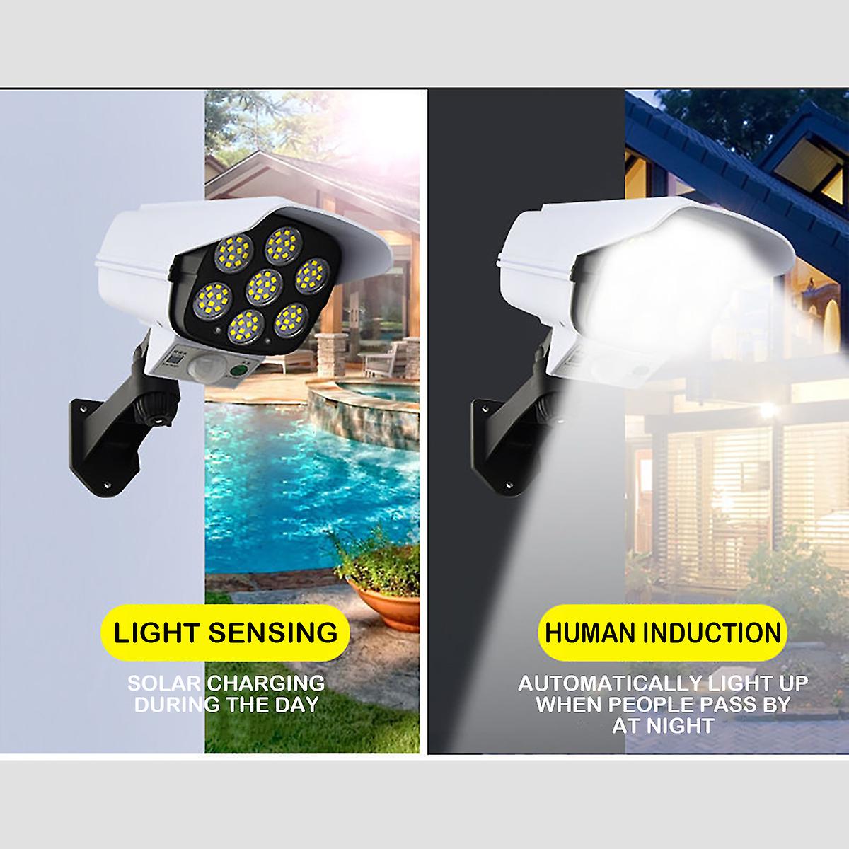 Security Dummy Camera Solar Motion Sensor Light Led Outdoor Wireless Flood Light For Home Garden