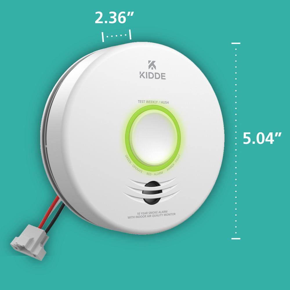 Kidde Kidde Smart Smoke Detector with Indoor Air Quality Monitor Hardwired and Voice Alerts 21032069