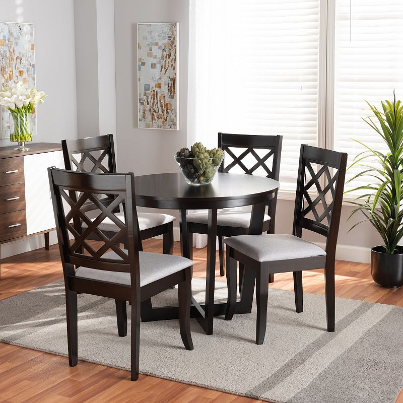 Baxton Studio Selby Dining Table and Chair 5-piece Set