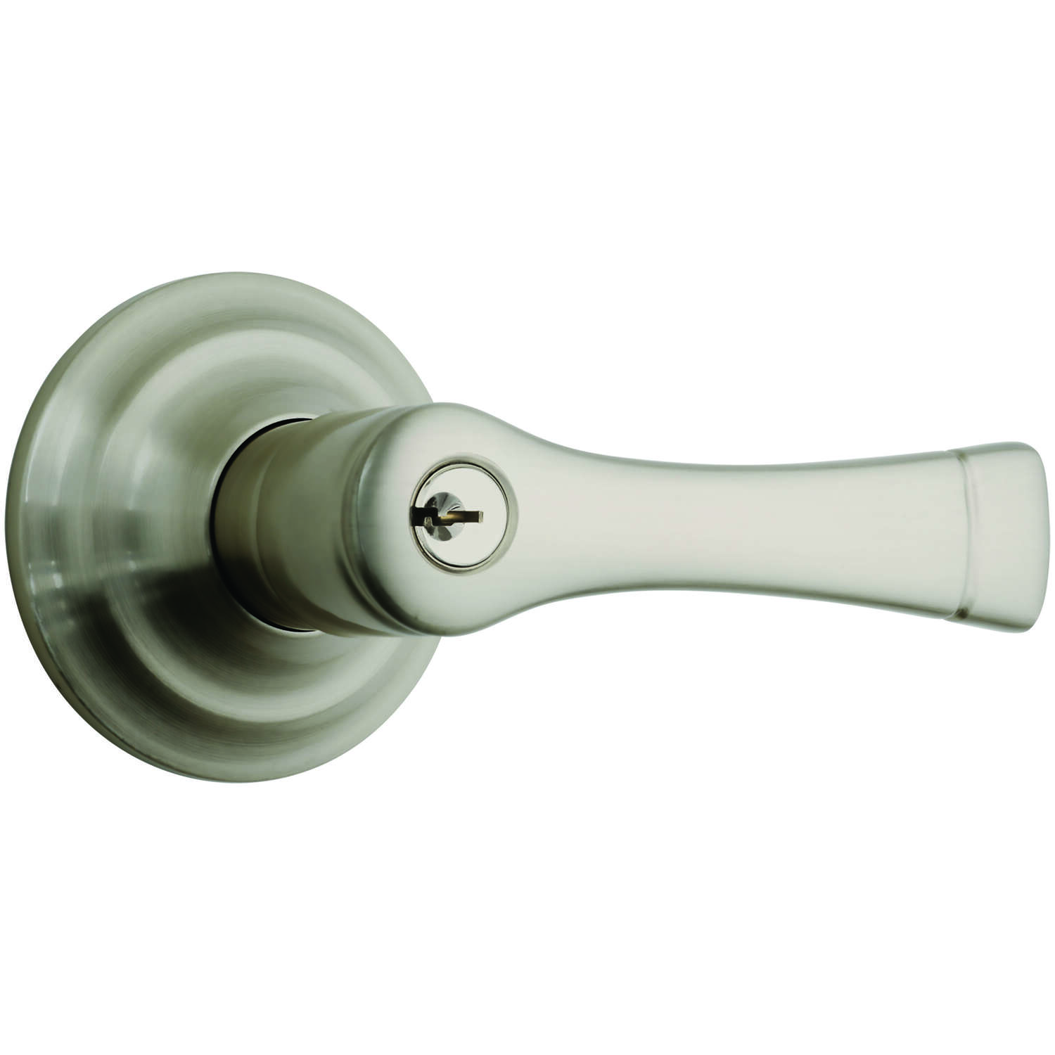 Brinks Push Pull Rotate Harper Satin Nickel Entry Lever KW1 1.75 in.