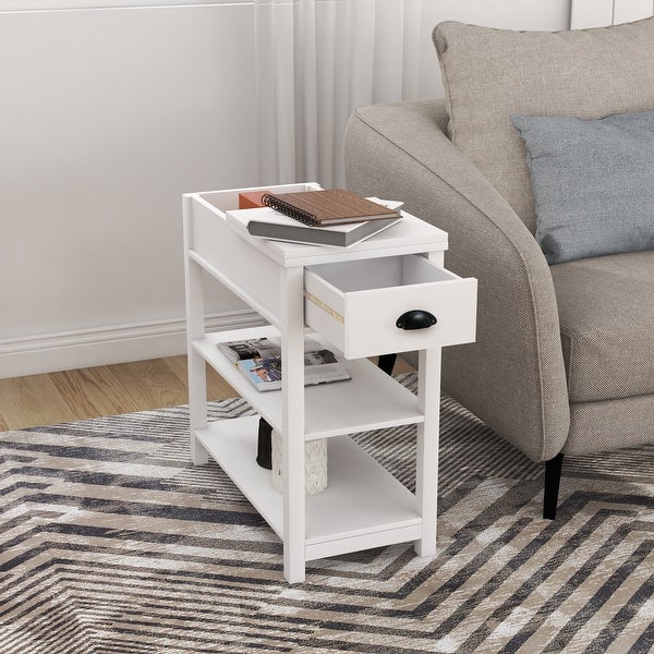 Flip Top Sofa Couch Table Bedside Table for Small Spaces