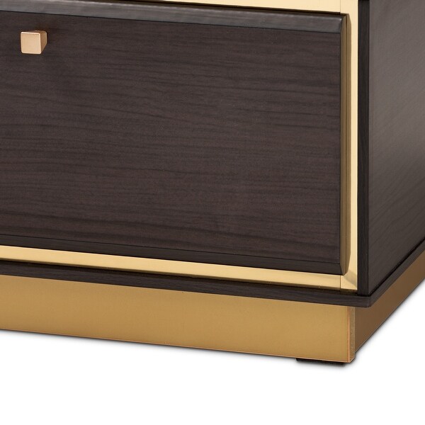 Cormac Transitional Wood and Metal 2-Drawer Coffee Table