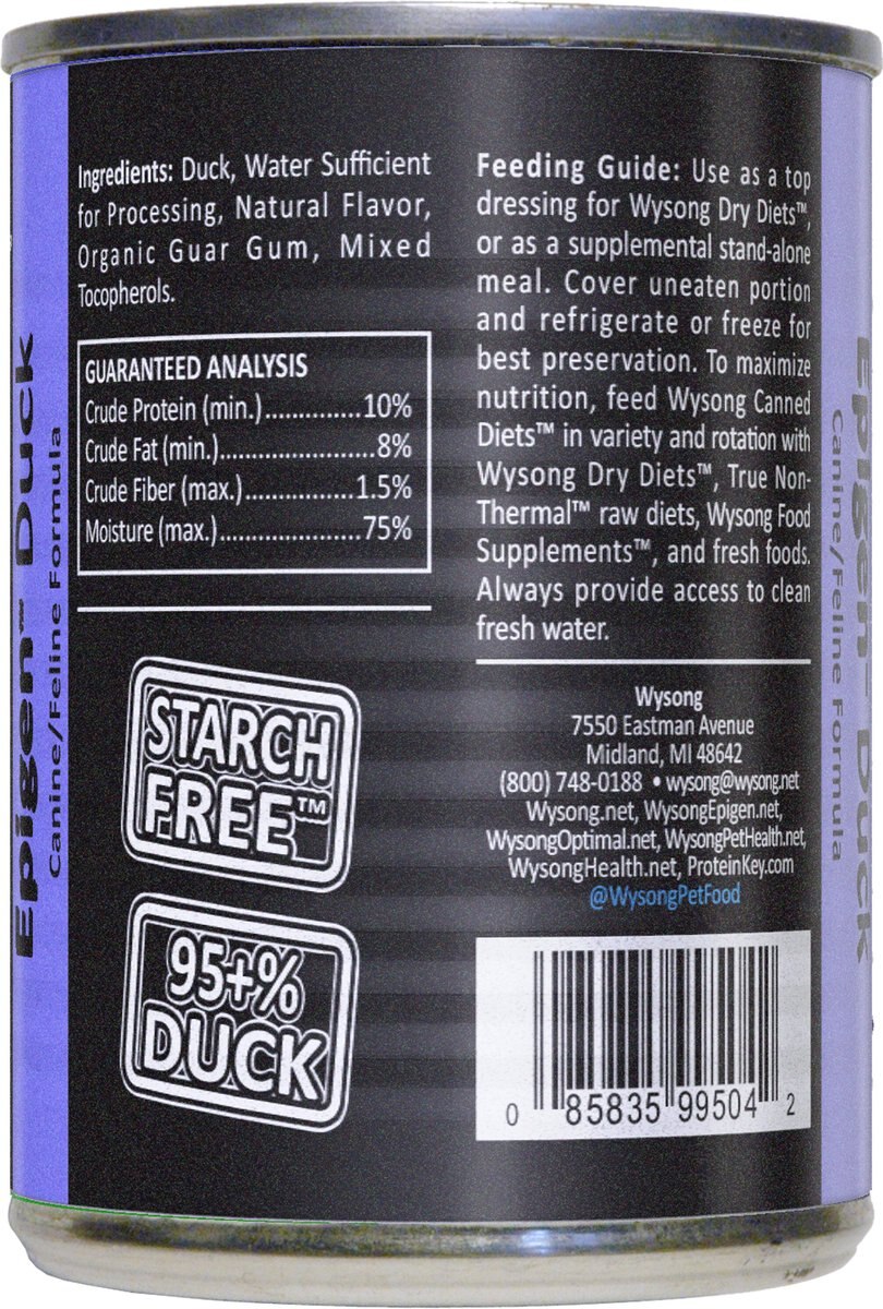 Wysong Epigen Duck Formula Grain-Free Canned Dog Food