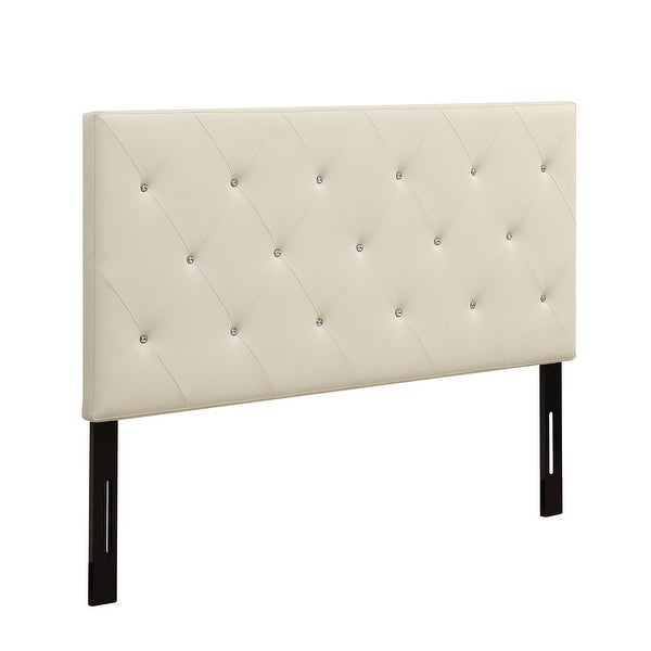 Silver Orchid Heston Contemporary Crystal Diamond Tufted Black Headboard - - 21906887