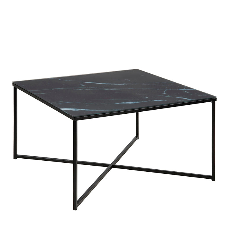 KOLINA Glass Coffee Table 80cm - Black