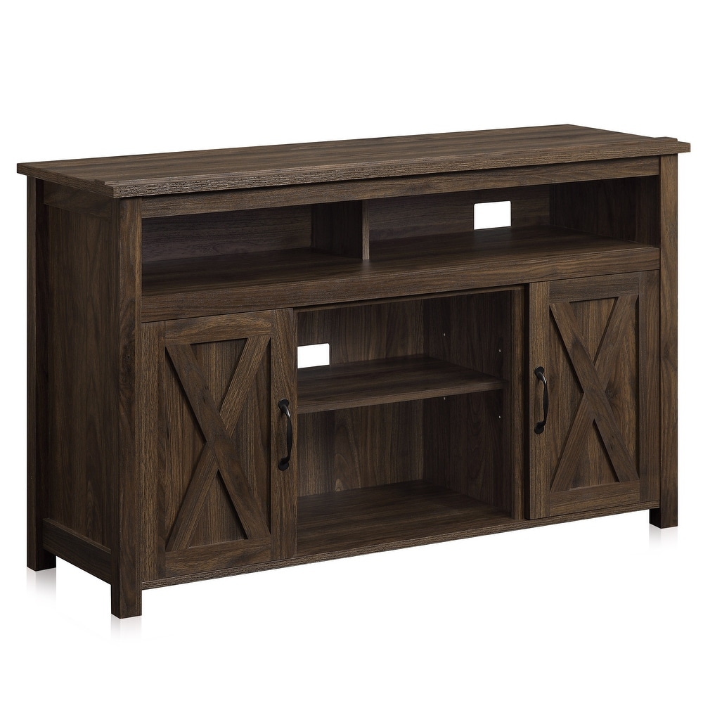 BELLEZE Corin Barn Door Wood TV Stand for TVs up to 55\