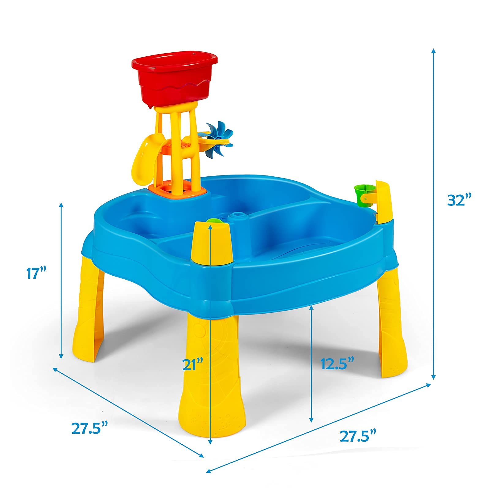 Costzon Kids Sand and Water Table, 2 in 1 Splash Water Table for Toddlers