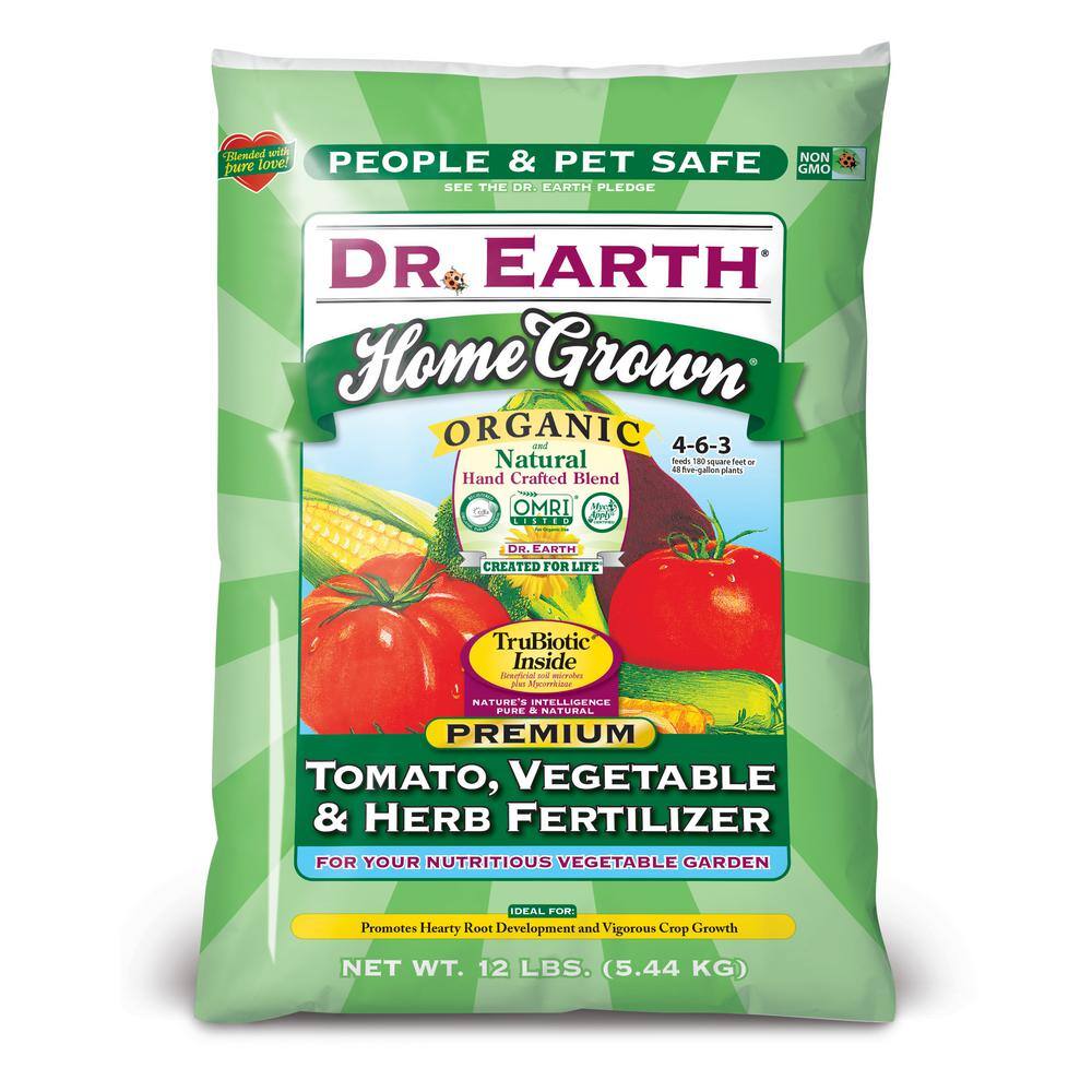 DR. EARTH 12 lb. 180 sq. ft. Organic Home Grown Tomato Vegetable and Herb Dry Fertilizer 711