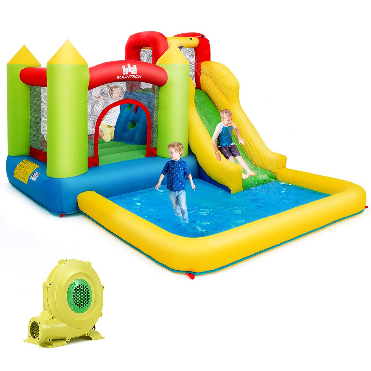 Inflatable Water Slide, Kids Bouncer with Slide (with 480W Air Blower)