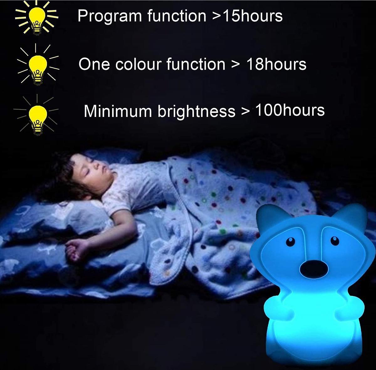 Fox Night Lights For Kids， Silicone Night-light， Bedside Lamp，7 Colors Children's Remote Bedroom Light For Toddlers/boys/girls/adults/bedroom