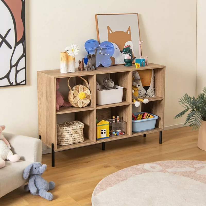 Hivago Open-Back Bookshelf with Drawer for Study