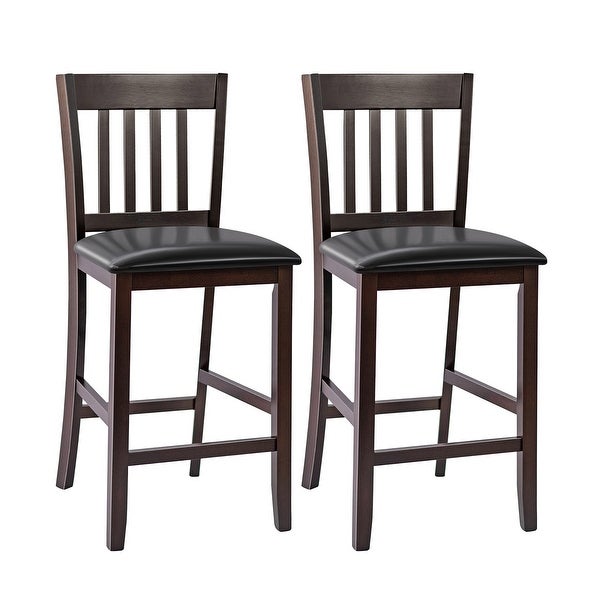 Set of 2 Bar Stools Counter Height Pub Chairs Armless Bar Chairs