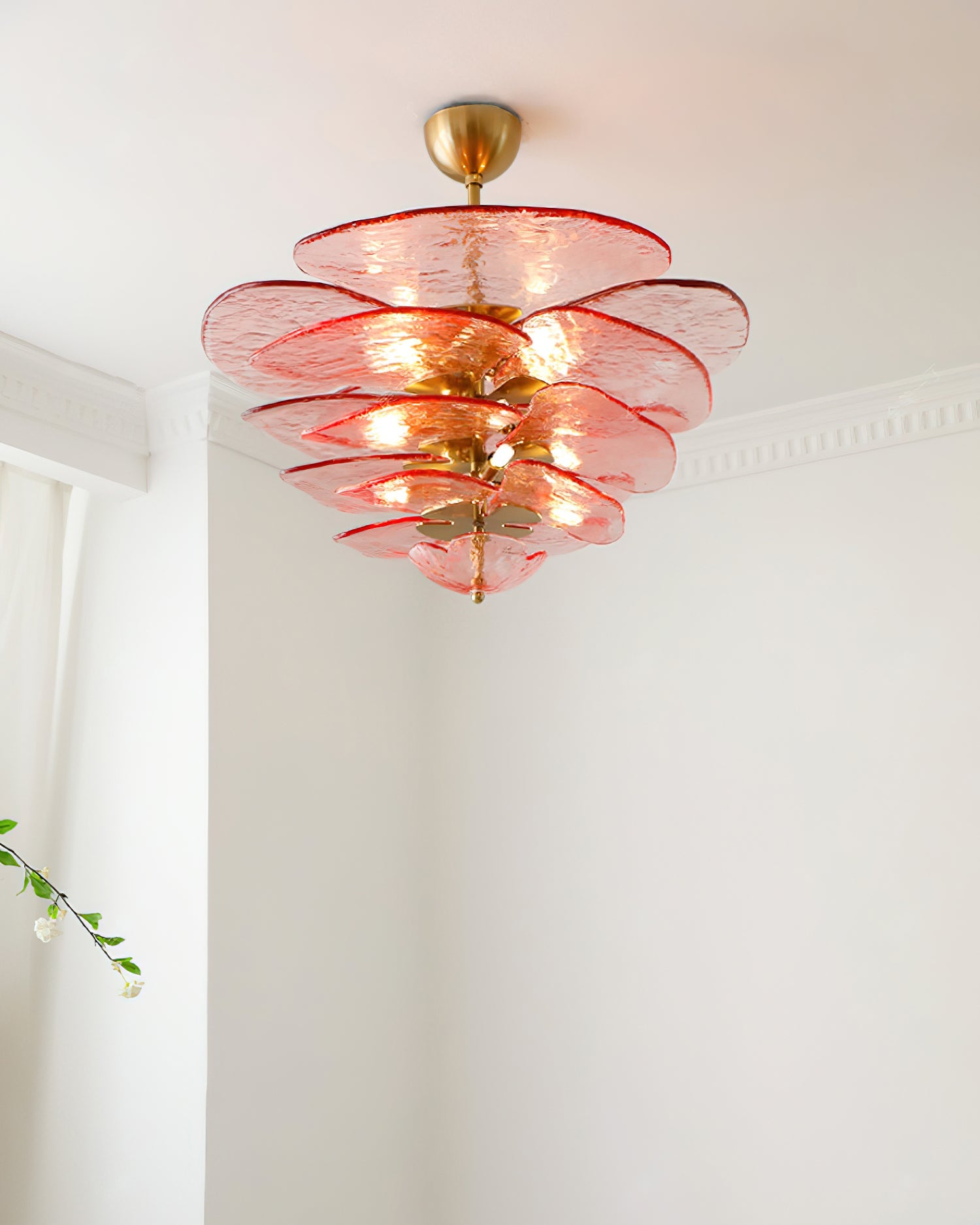 Petals Gold Murano Chandelier