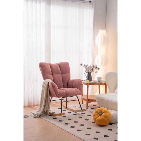 Teddy Fabric Tufted Upholstered Rocking Chair