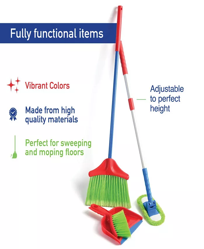 Play22 Kids Cleaning Set Includes Broom  Mop  Brush Dust Pan