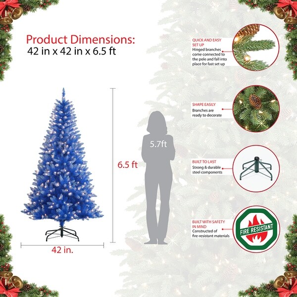 Puleo International 6.5 ft. PreLit Fashion Blue Artificial Christmas Tree