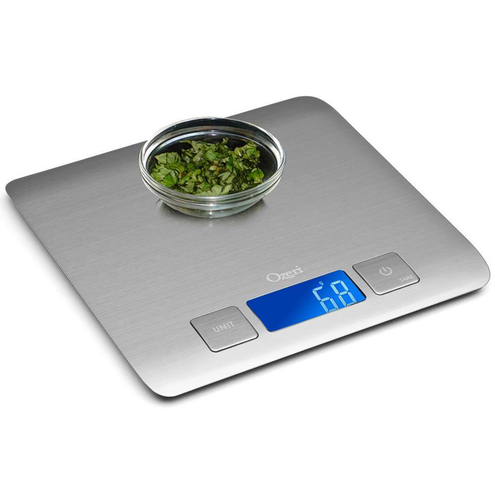 Ozeri Zenith Digital Kitchen Scale in Refined Stainless Steel with Fingerprint Resistant Coating ZK15