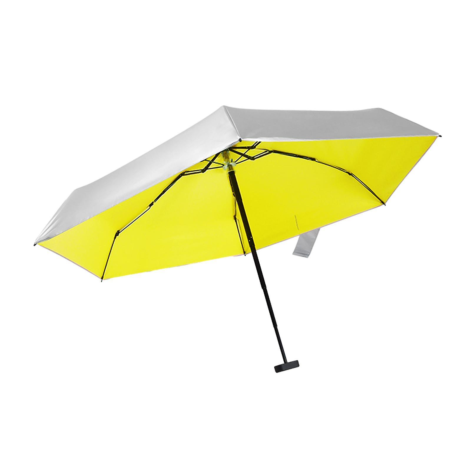 Folding Umbrella Pocket Umbrella Weatherproof Travel Umbrella Rain Umbrellas Yellow