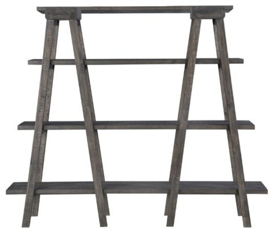 Magnussen Sutton Place 4 Shelf Bookcase in Weathered Charcoal   Rustic   Bookcases   by Homesquare  Houzz