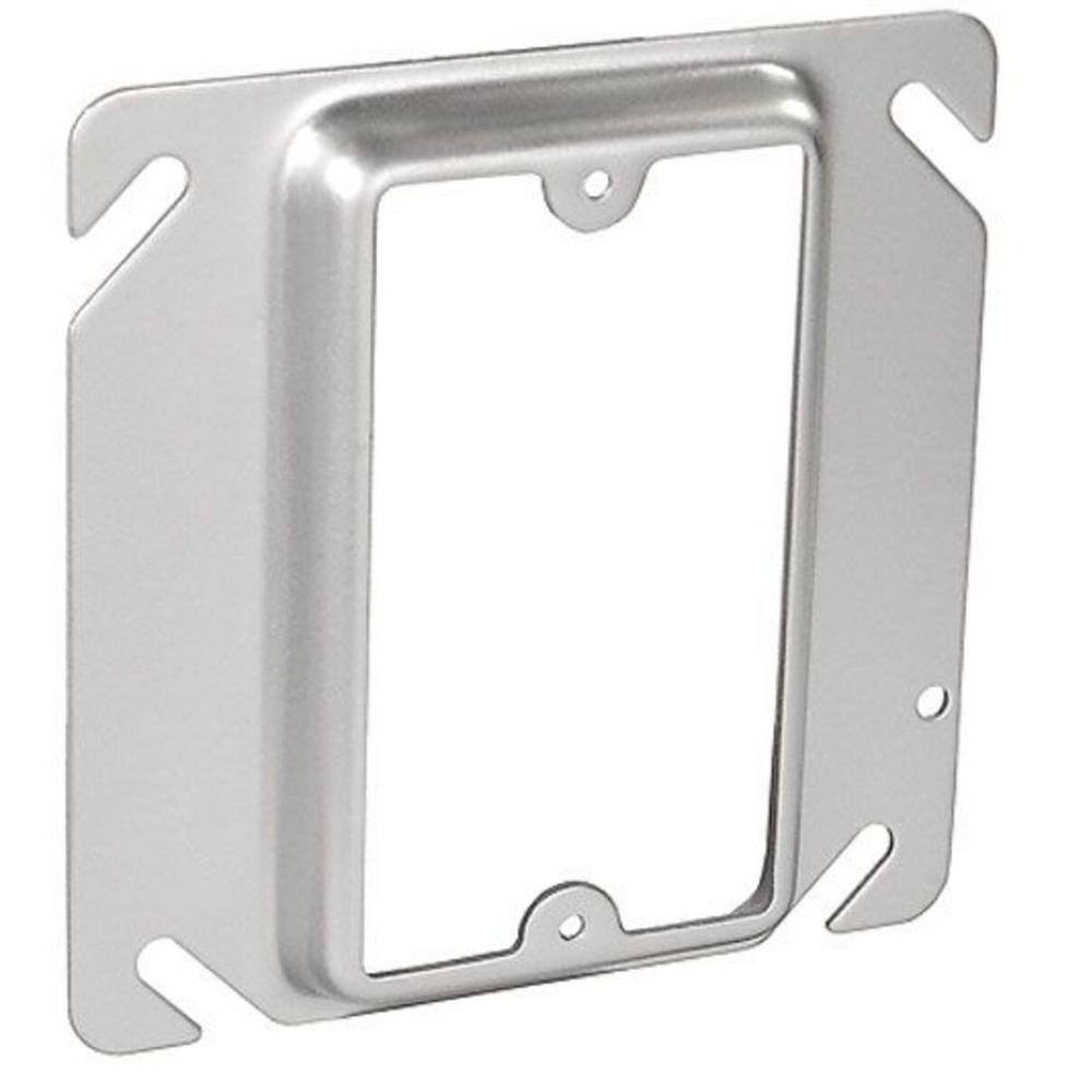 Southwire 4 in. W Steel Metallic 1-Gang Single-Device Square Cover 12 in. Raised (1-Pack) 52C13-UPC