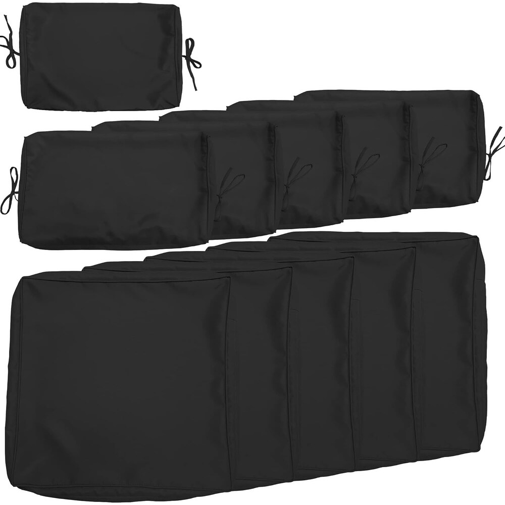 Kullavik Outdoor Patio Cushion Covers Replacement w/5 Seat Cushion Covers and 6 Backrest Pillow Covers