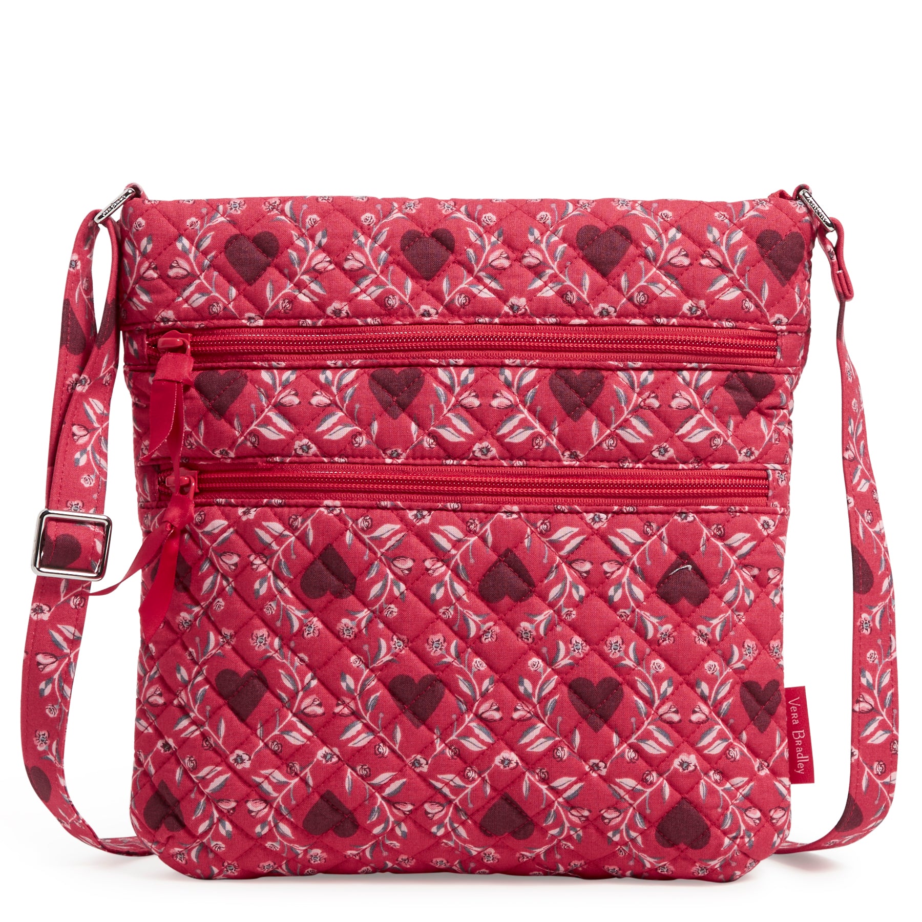 Triple Zip Hipster Crossbody Bag