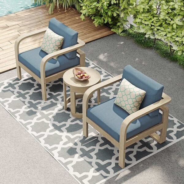 Corvus Annette 3piece Outdoor Chat Set with Sunbrella Pillows