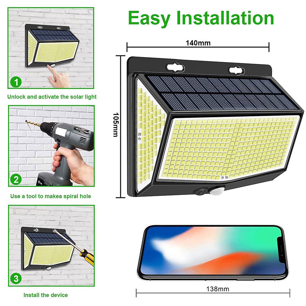 248/468 Led Reflector Solar Garden Lights Outdoor Waterproof Sensor Spotlight Sunlight Battery Solar Powered Lantern Street Lamp