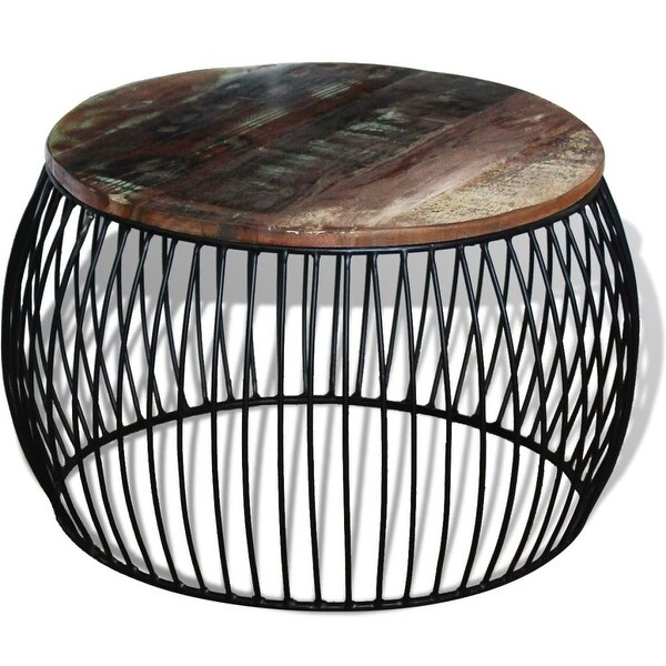 vidaXL Coffee Table Round Solid Reclaimed Wood 26.8