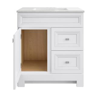 Home Decorators Collection Sedgewood 30.5 in. W x 18.8 in. D x 34.4 in. H Freestanding Bath Vanity in White with Arctic Solid Surface Top PPLNKWHT30D