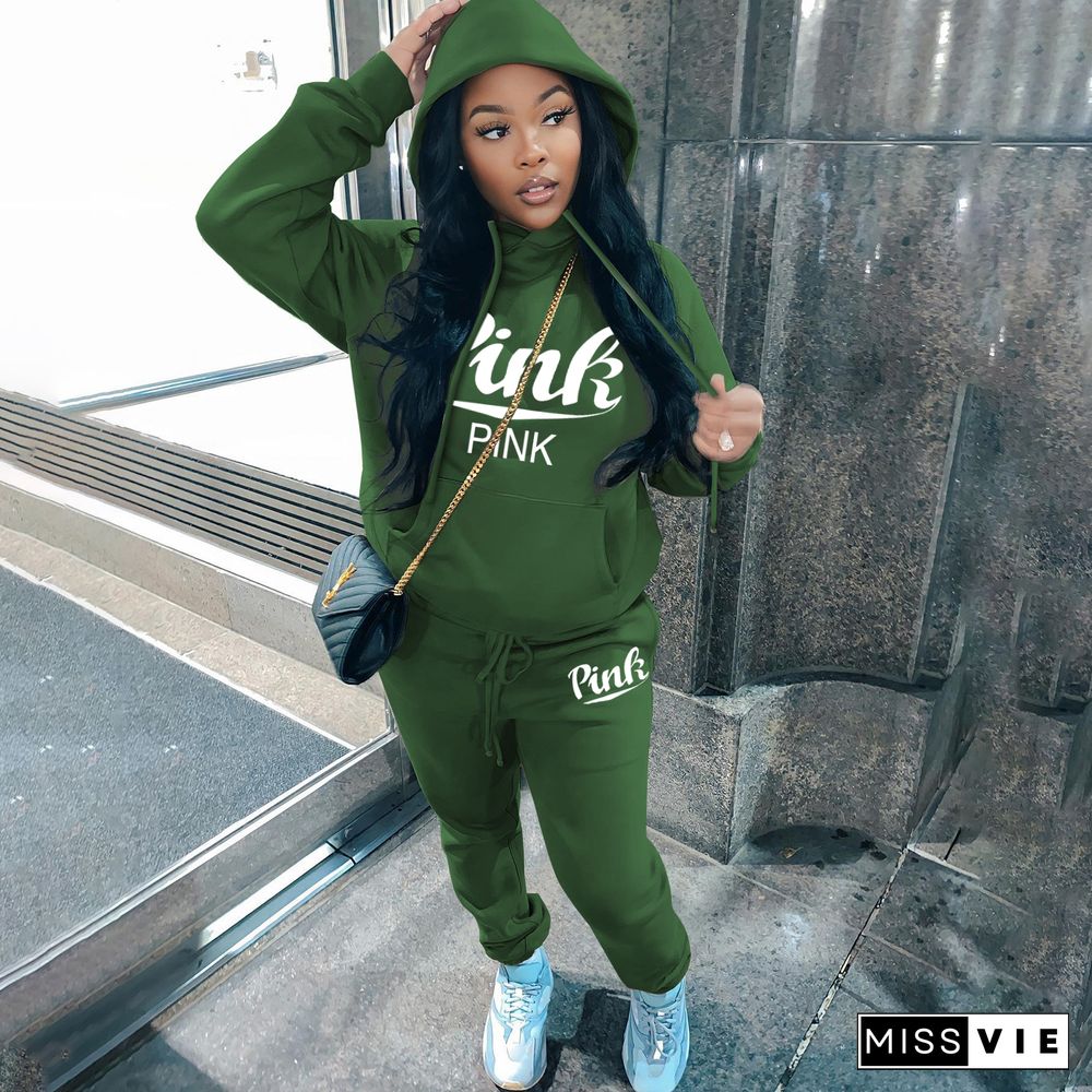 Thick Fleece Hoodies Sweatshirt and Pants Suits