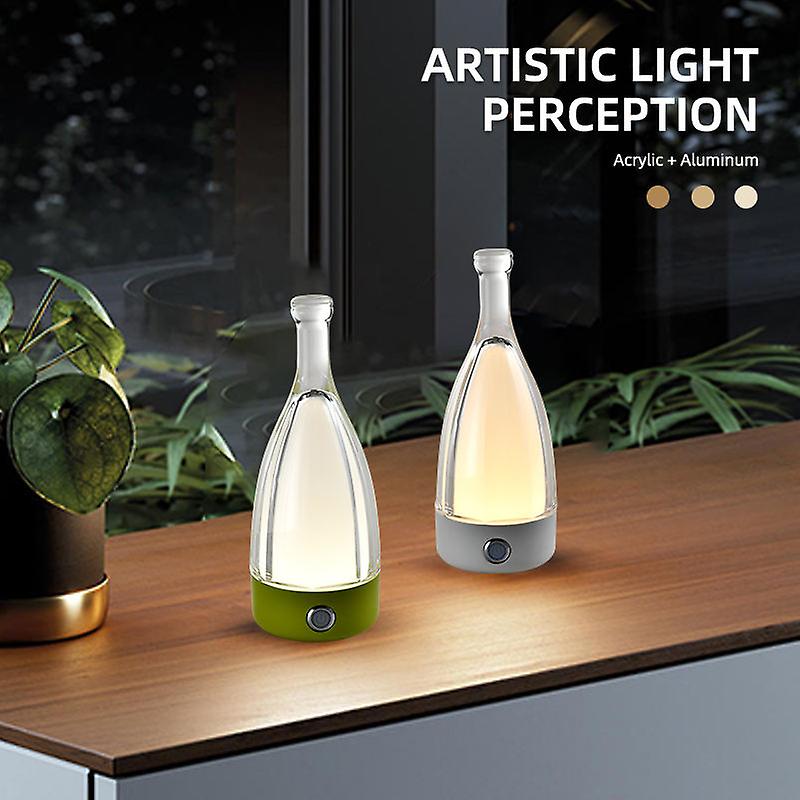 Hotel Bar Bottle Design Indoor Decoration Night Light Wine Bottle Rechargeable Table Led Lamp With Usb Charging Port Bedroom