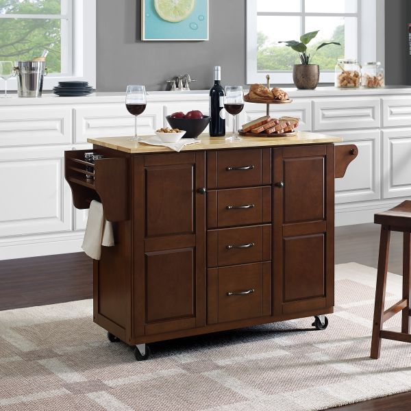 Eleanor Wood Top Kitchen Cart