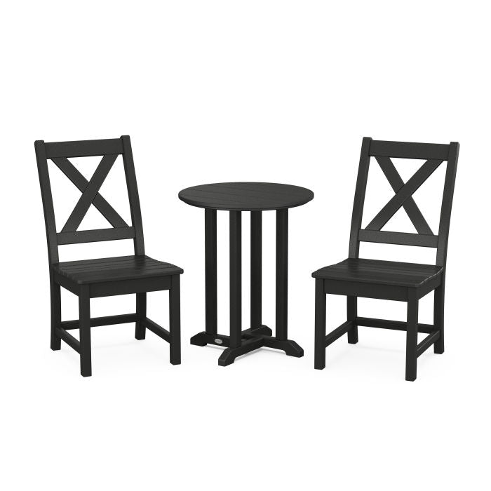 Polywood Braxton Side Chair 3-Piece Round Dining Set PWS1289-1