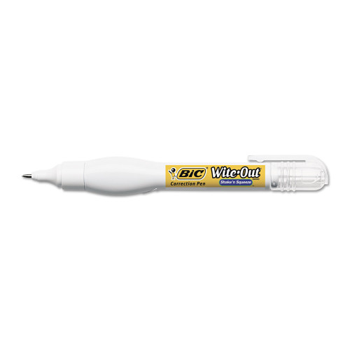 BIC Wite-Out Shake 'n Squeeze Correction Pen， 8 mL， White， 4/Pack (WOSQPP418)