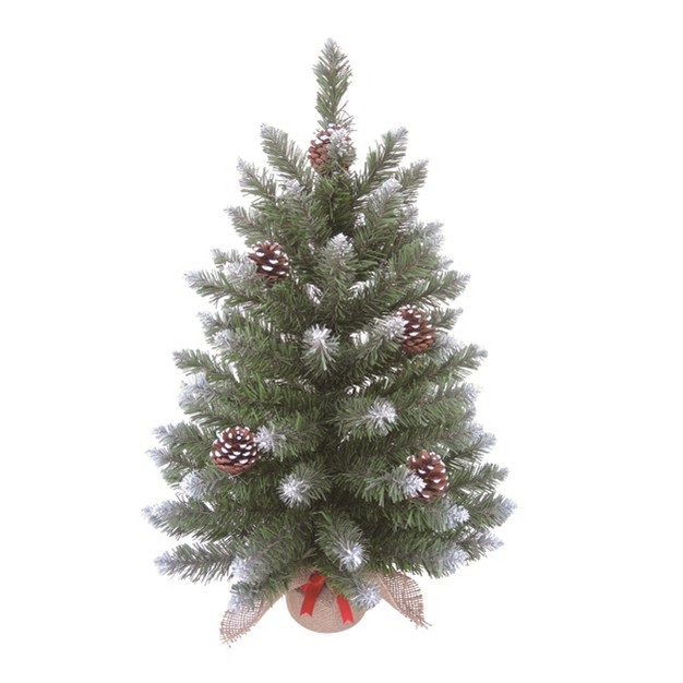 Artificial 24 In. Multicolor Christmas Lightly Frosted Fir Tree In Bag