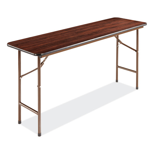 Alera Wood Folding Table， Rectangular， 59.88w x 17.75d x 29.13h， Mahogany (FT726018MY)