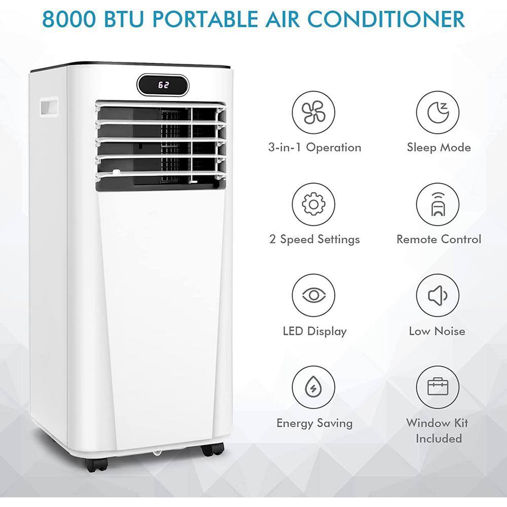 Gymax 10000 BTU 24H Timer Portable Air Conditioner 3-in-1 Air Cooler wFan  Dehumidifier Mode GYMHD0122