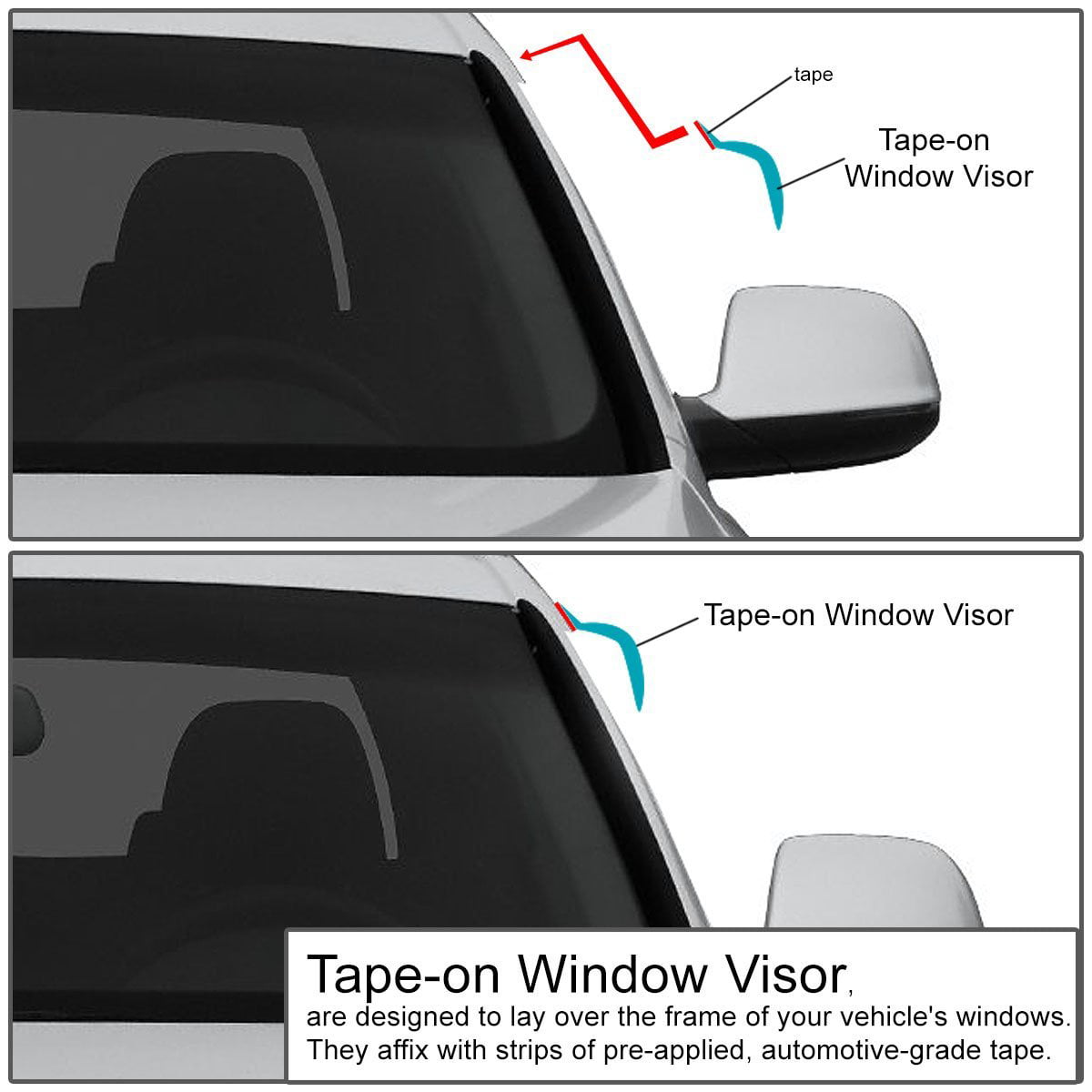 DNA Motoring WVS-118 For 2004 to 2009 Mazda 3 BK 4pcs Window Vent Visor Deflector Rain Guard (Dark Smoke) 05 06 07 08