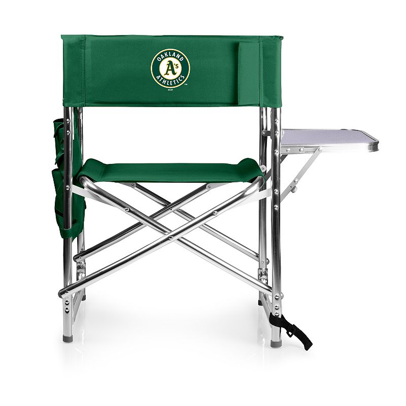 Picnic Time Oakland Athletics Sports Side Table Chair