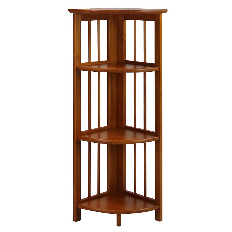 Casual Home 3-Shelf Folding Corner Bookcase