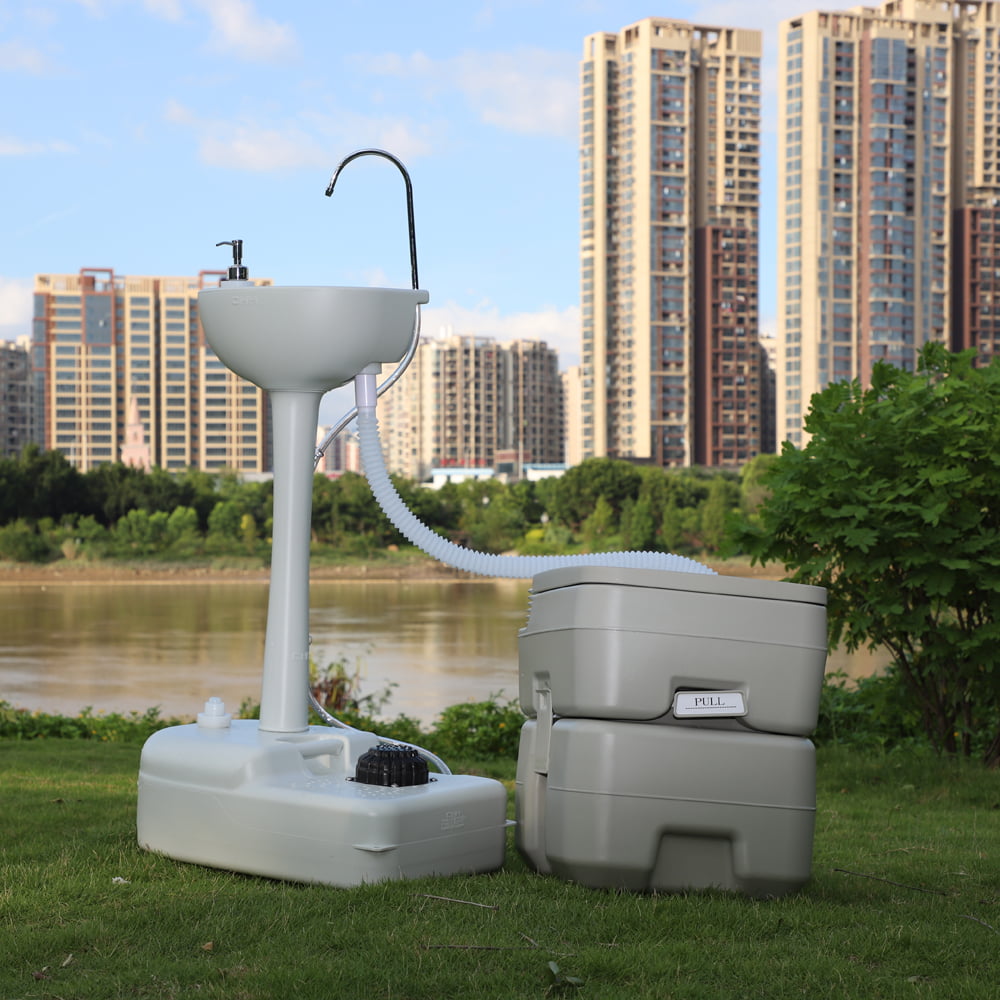 MDHAND Sturdy Convenient Portable Removable Outdoor Hand Sink With Portable Toilet