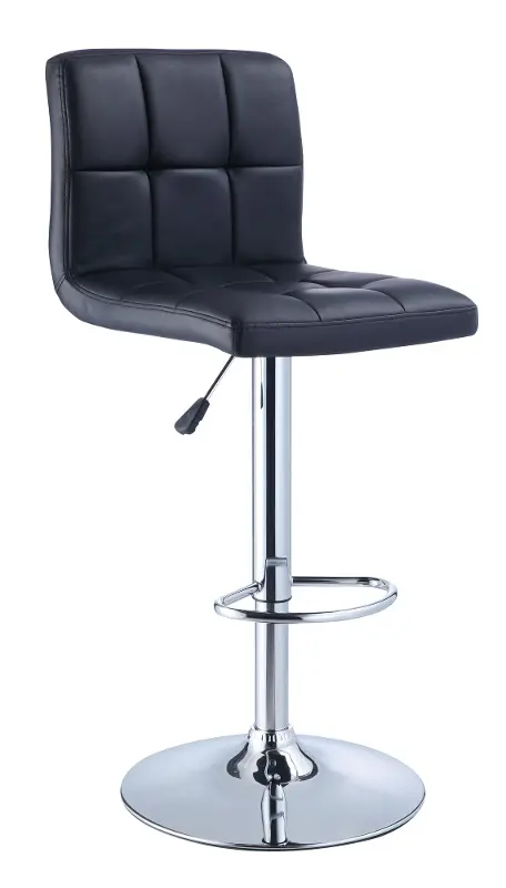 Sydney Black and Chrome Adjustable Height Bar Stool