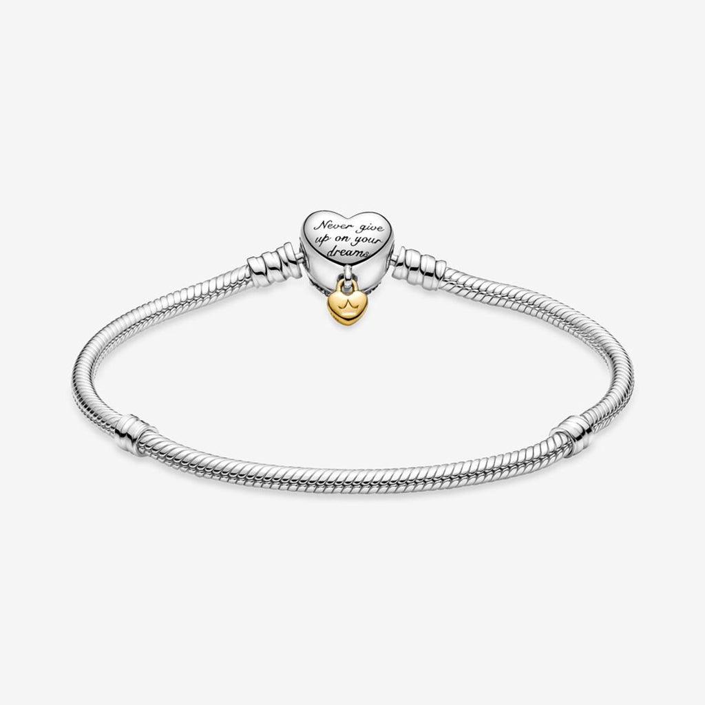 PANDORA  Disney Pandora Moments Heart Clasp Snake Chain Bracelet