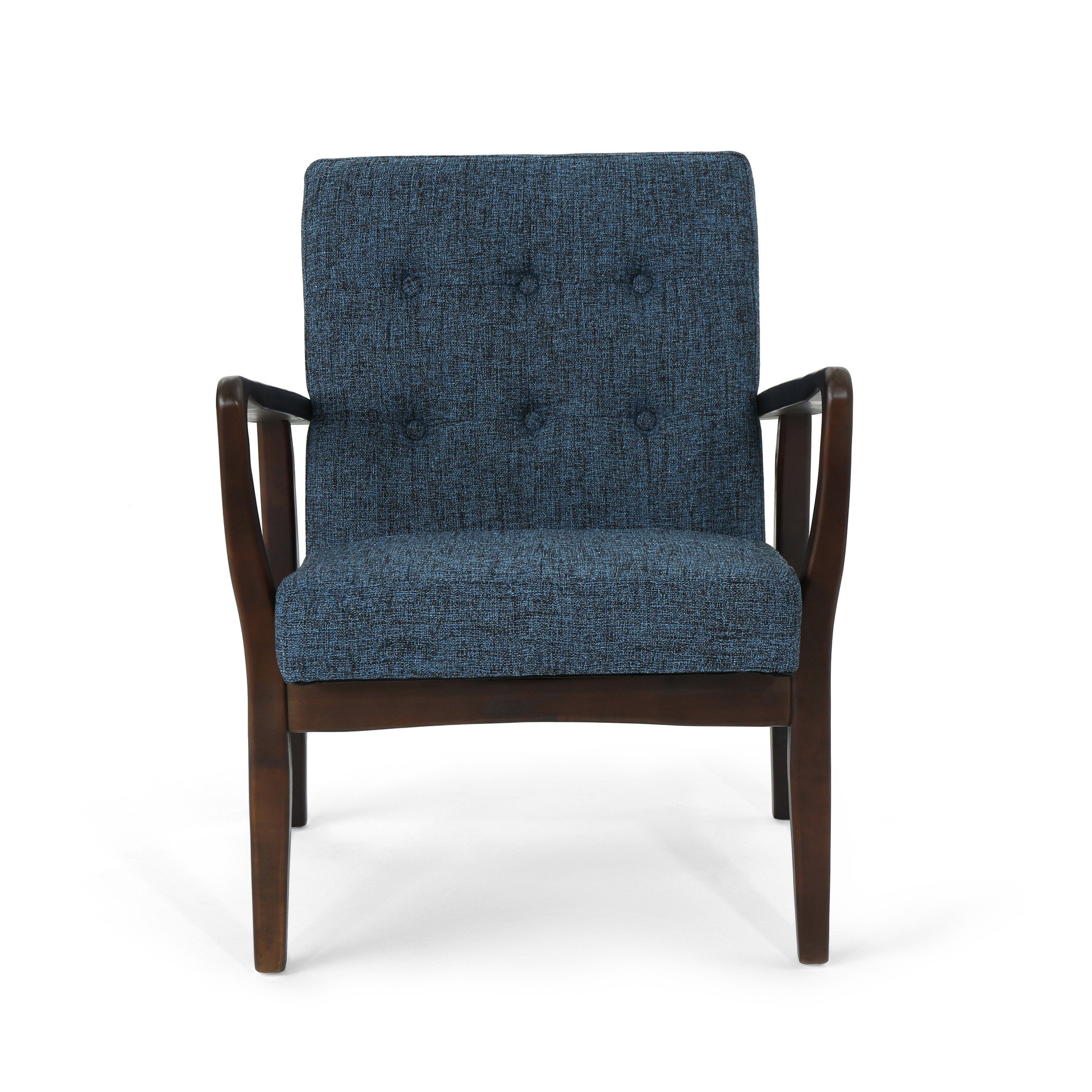 Callisto Fabric Mid-Century Birch Club Chair