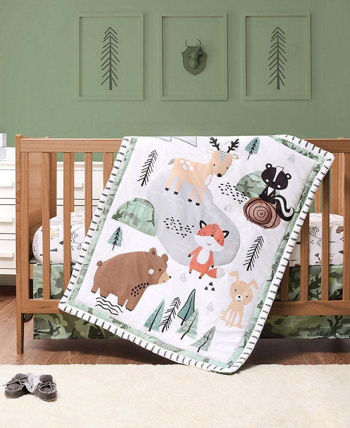 The Peanutshell Woodland Crib Bedding Set  3 Piece