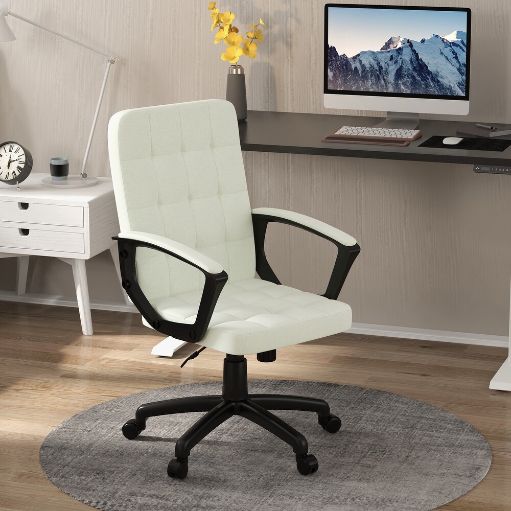 Vinsetto Fabric Office Chair  Computer Desk Chair  Swivel Task Chair with Arms  Adjustable Height