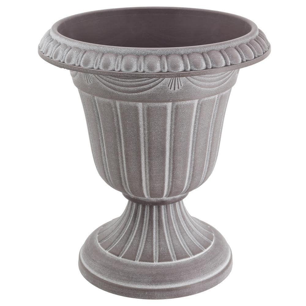 Arcadia Garden Products Traditional 10 in. x 12 in. Whitewash Plastic Urn PL20WW