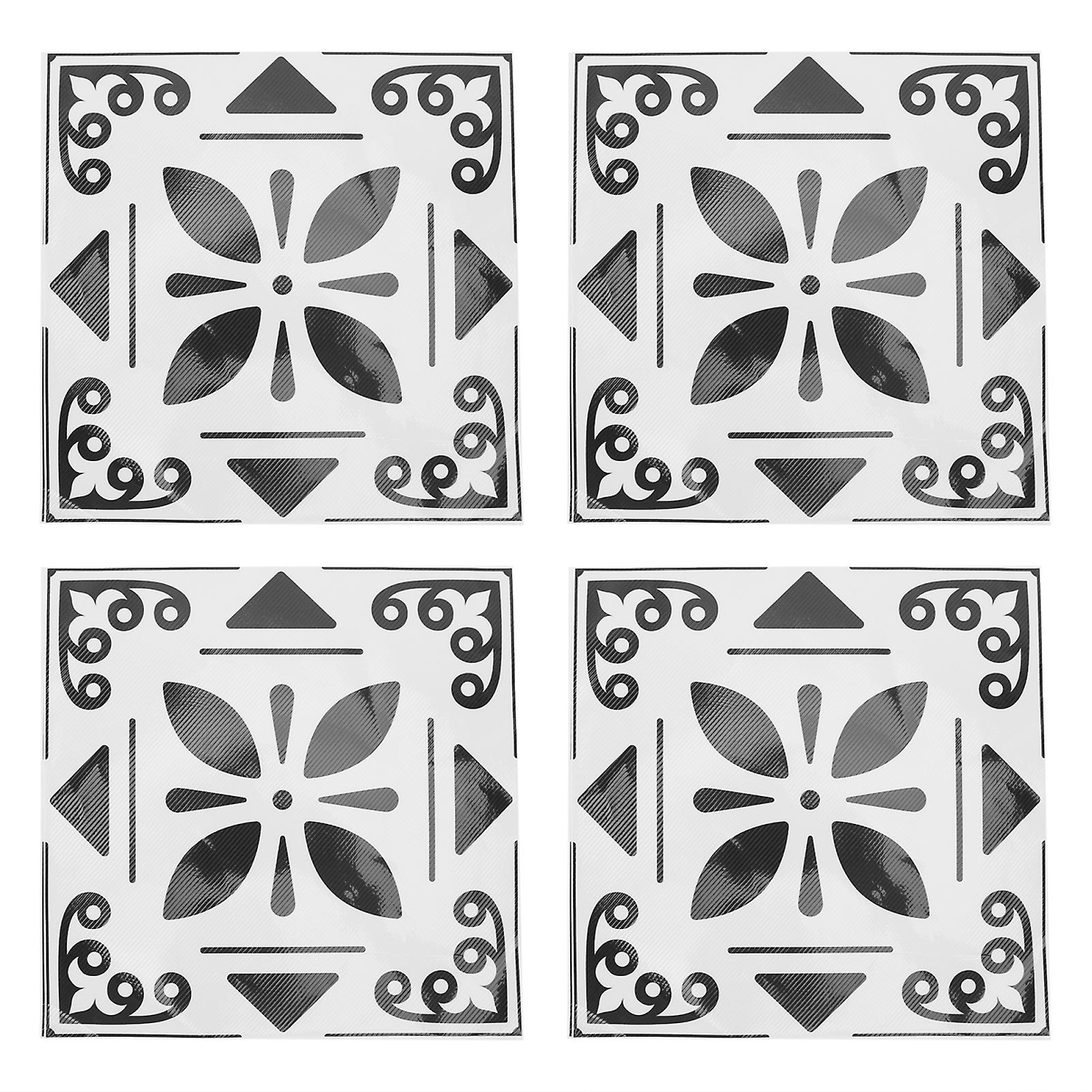 4pcs Tile Stickers Anti Oil Waterproof Nonslip Scratch Resistance Anticorrosion Peel And Stick Flooring For Kitchen Bathroom